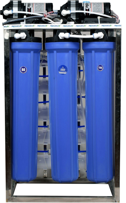 Remino 50 LPH Commercial RO Water Purifier Plant/Filter Stainless Steel 50 litre per hour With TDS Adjuster and Dust Protective Cover 50 L RO + UF Water Purifier(Blue)