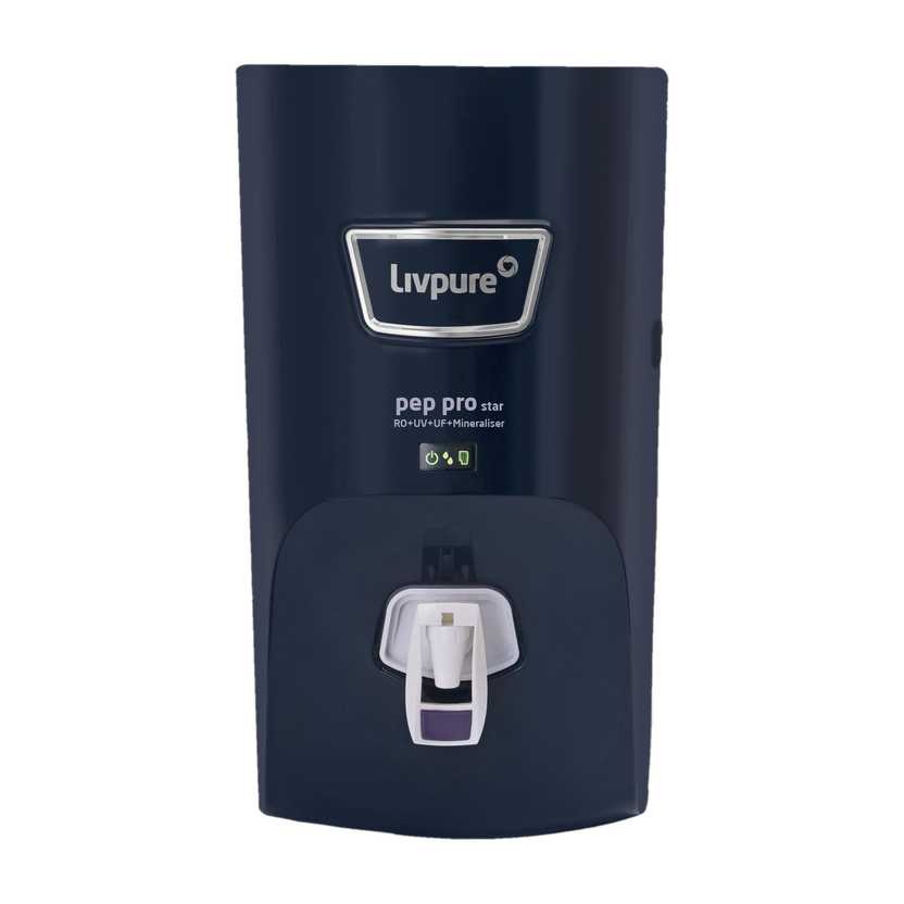 LIVPURE LIV-PEP-PRO-STAR. 7 L RO + UV + UF + Minerals Water Purifier Suitable for all - Borewell, Tanker, Municipality Water(Blue)