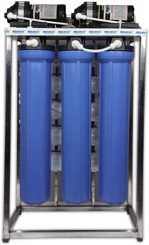 Remino 100LPH Commercial Stainless Steel fully automatic with Auto Shut Off Sensor 100 L RO Water Purifier(Blue)
