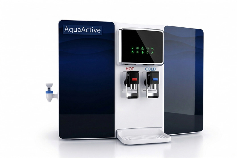 AquaActive Hot Normal Cold Water Purifier100 GPD RO+PH+UV+TDS+MI+Iron Removar+Alkaline 10 L RO + In-Tank UV + UF + TDS Control Water Purifier(Blue)