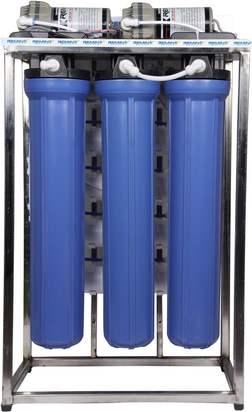 Remino 50 LPH commercial RO + UV water purifier Plant 50 Liter Per Hour Blue Stainless steel Full Automatic with TDS Adjuster 50 L RO + UV + UF + TDS Control Water Purifier(Blue)