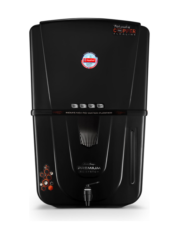 Aqua Fresh Crunch Black 18 L RO + UV + UF + Copper + Alkaline + TDS Control Water Purifier(Full Black)