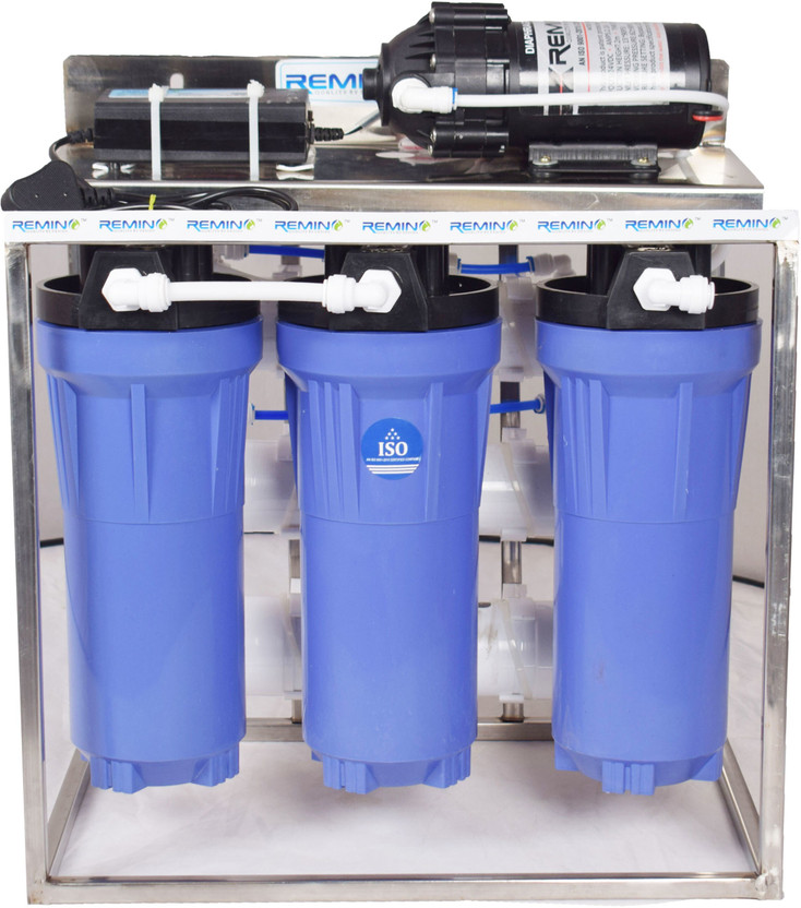 Remino 25 LPH Commercial RO Water Purifier System/Plant 25 Liter Per hour Stainless Steel With Autoshut OFF and TDS Adjuster 25 L RO + UF Water Purifier(Blue)