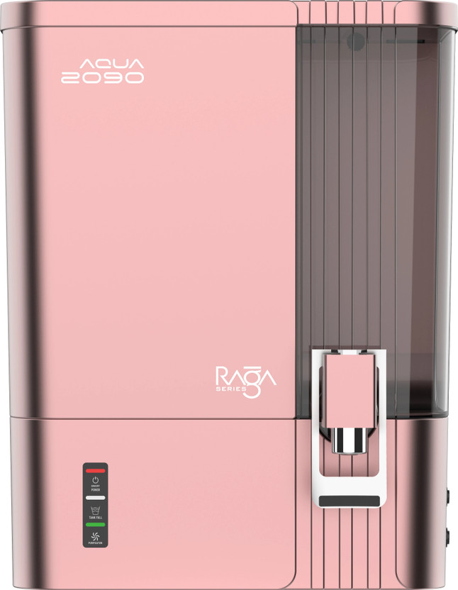 AQUA 2090 RAGA SERIES Premium SMART LED Display Water Purifier For Home and office 10 L RO + UV + UF + TDS Control Water Purifier(UNIQUE & ELEGANT Fully Automatic Function with INSIDE TANK, Pink)