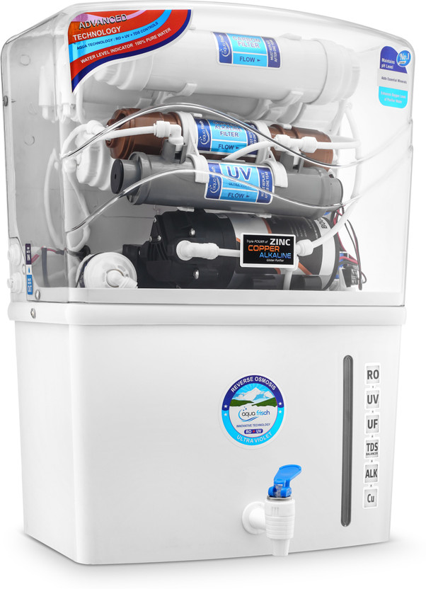 Aqua Frisch AF-001 15 L RO + UV + UF + Copper + Alkaline + Minerals Water Purifier(White)
