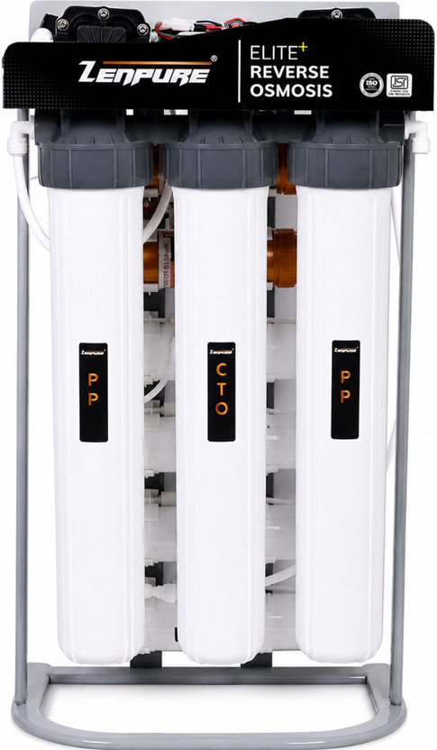 ZENPURE ELITE + 50 LPH COMMERCIAL RO RO + Copper + Alkaline + Minerals Water Purifier(GREY & WHITE)