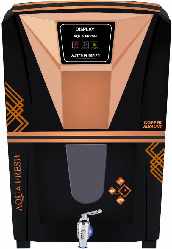 Aqua Fresh CrystalIi black LED COPPER+RO+UV+TDS 12 L electric borewell