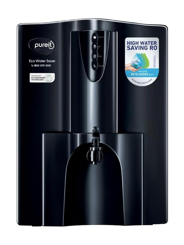 Pureit Eco Water Saver 10 L RO + UV + Minerals Water Purifier | 7-Stage Purification | Up to 60% Water Savings | Suitable for Borewell, Tanker & Municipal Supply |�(Black)