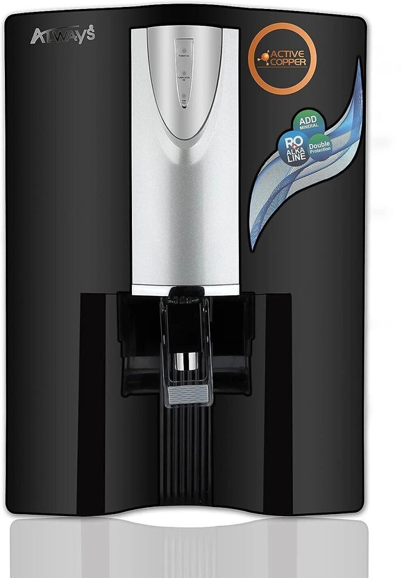Always Misty Active Copper 10 L RO + UV + UF + TDS + ALK + Copper Water Purifier(Black)