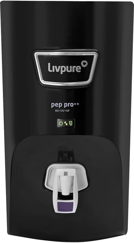 LIVPURE LIV-PEP-PRO-PLUS+ BLACK 7 L RO + UV + UF Water Purifier Suitable for all - Borewell, Tanker, Municipality Water(Black)