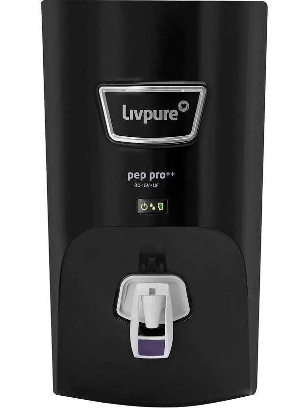 LIVPURE LIV-PEP-PRO-PLUS+ BLACK 7 L RO + UV + UF Water Purifier Suitable for all - Borewell, Tanker, Municipality Water(Black)