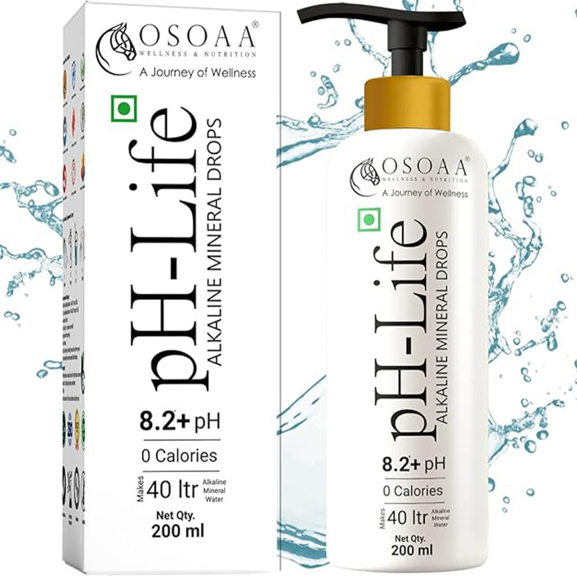 Osoaa pH-Life Alkaline Drops 8.2+ ph zero calories with 14 minerals makes 40L Alkaline Mineral Water(200 ml)