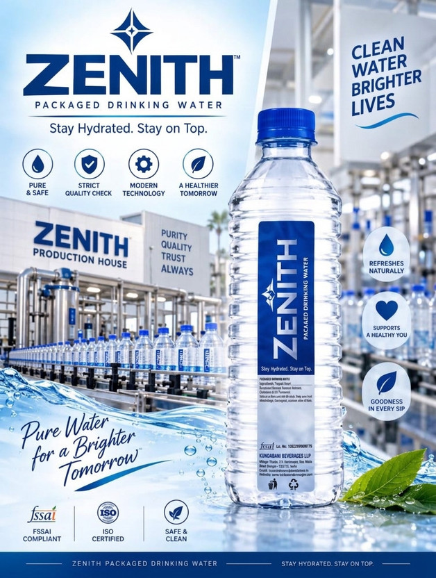 Zenith Zenith Packaged Drinking Water – 12 Litre (Pack of 12) Mineral Water(12 x 1 L)