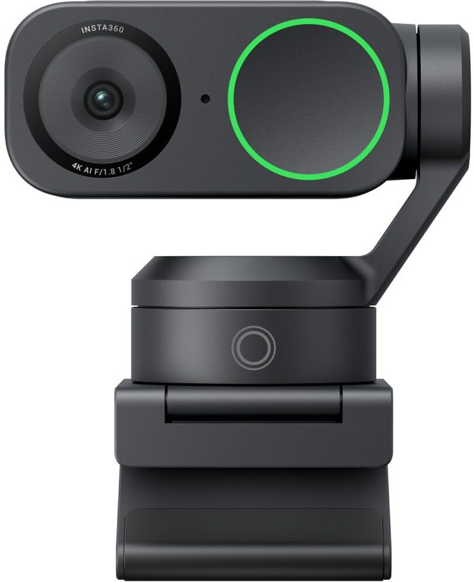 Insta360 Link 2 4K Webcam 2160p, with Microphone, Night vision, USB Connectivity, 1/2" Sensor, AI Tracking, HDR, AI Noise-Canceling Mic, Gesture Control for Streaming, Video Calls, Gaming, Works with Zoom, Teams, Twitch & More(Black)