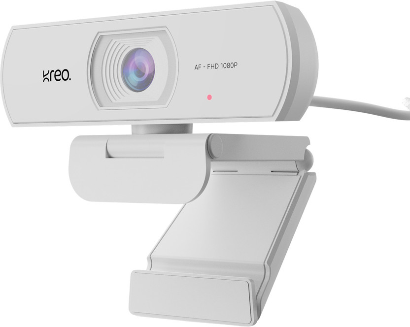 Kreo Owl Full HD Webcam 1080p, with Microphone, USB Connectivity(White)