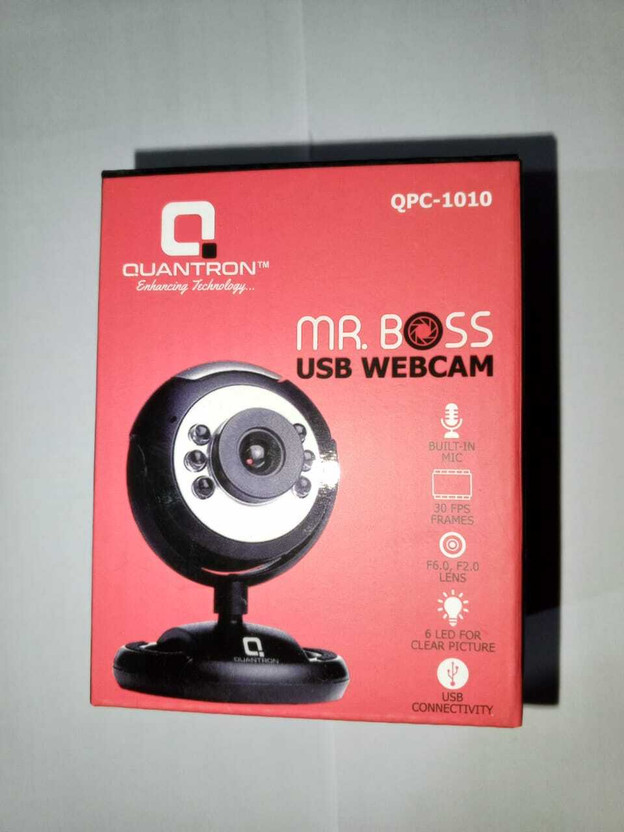 Quantron QPC-1010 USB PC Web Camera 25 Mega with Night Vision and In-Built Microphone 4K Webcam 2160p, with Microphone, Night vision, USB Connectivity(Black)