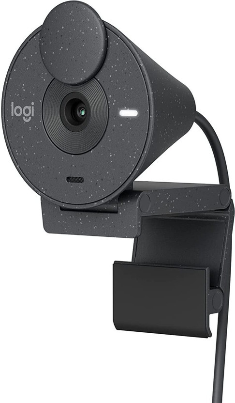 Logitech Brio 300 Full HD Webcam 1080p, with Microphone, USB Connectivity, with Privacy Shutter, USB-C, Certified for Zoom, Microsoft Teams, Google Meet, Auto Light Correction(Graphite)
