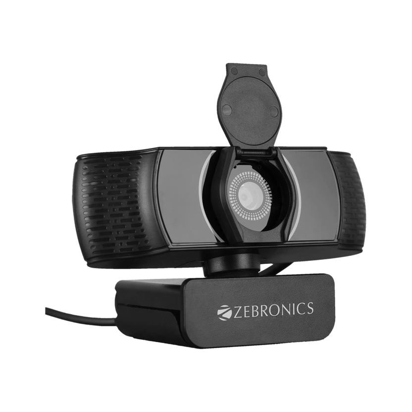 ZEBRONICS Zeb Pure Plus 4K Webcam 2160p, with Microphone, USB Connectivity, | 30 FPS, Auto (Focus + White Balance + Brightness Correction), Privacy Shutter, for Skype | Zoom | Meet | Teams(Black)
