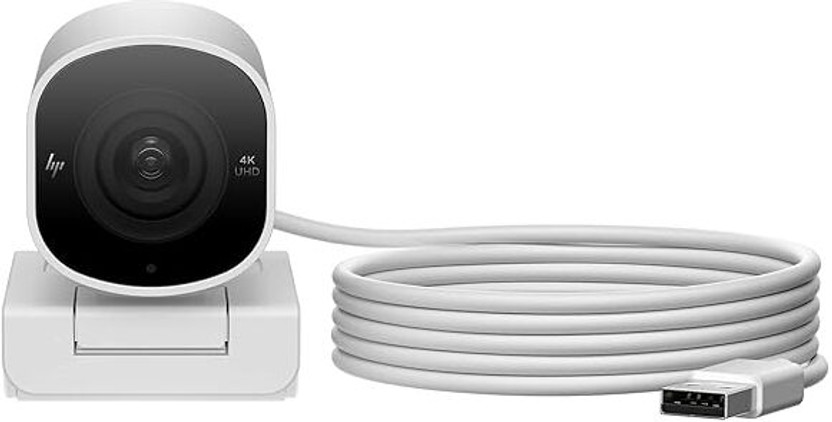HP 960 4K 2160 MP HD  Webcam with Built-In Microphone with Night Vision USB Connectivity(White)