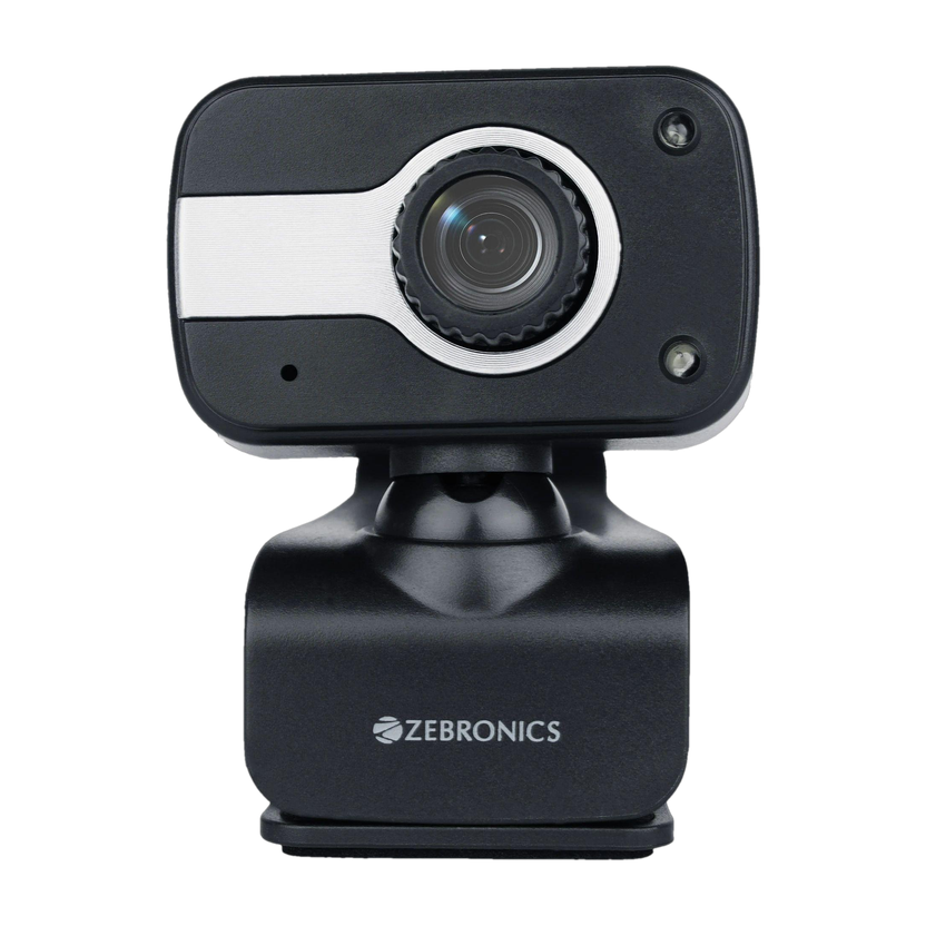 ZEBRONICS Zeb-Crystal Clear VGA Webcam 480p, with Microphone, Night vision, USB Connectivity, with 3P Lens, Auto White Balance and Manual Switch for LED(Black)