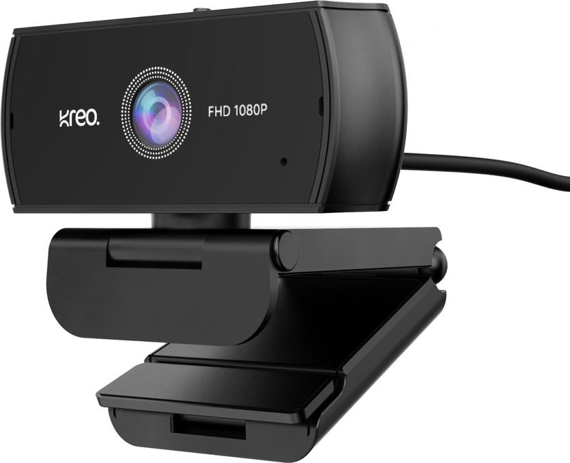 Kreo Owl Lite Full HD  Webcam 1080p, with Microphone, USB Connectivity(Black)