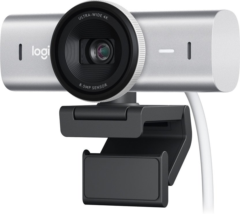 Logitech MX Brio 4K Ultra 8.5 MP HD  Webcam with Built-In Microphone with Night Vision USB Connectivity(Pale Grey)