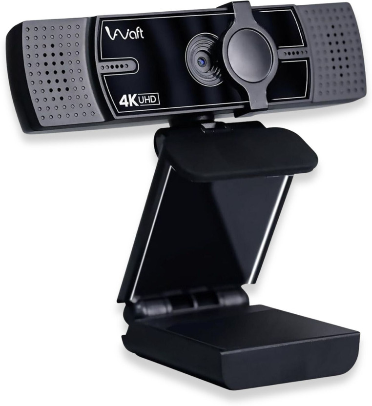 AIWaft 4K Webcam with AI Auto-Focus, EPTZ, Dual Microphones, 2D Noise Reduction 1080 MP HD  Webcam with Built-In Microphone with Night Vision USB Connectivity(Black)