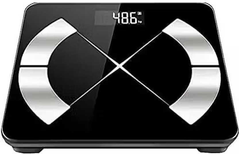 SidGroz Smart Health Monitoring Body Weight Machine Digital Scale with Glass Top Weighing Scale(Black-White)