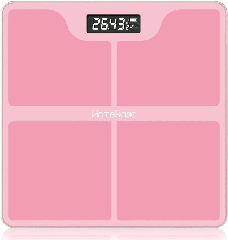 HOMEBASIC Digital Body Weight Machine with LCD Display & 180kg Capacity, Auto On/Off Weighing Scale(Pink)