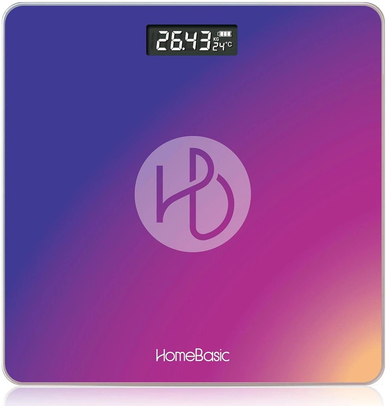 HOMEBASIC Digital Body Weight Machine with LCD Display & 180kg Capacity, Auto On/Off Weighing Scale(Multicolor)