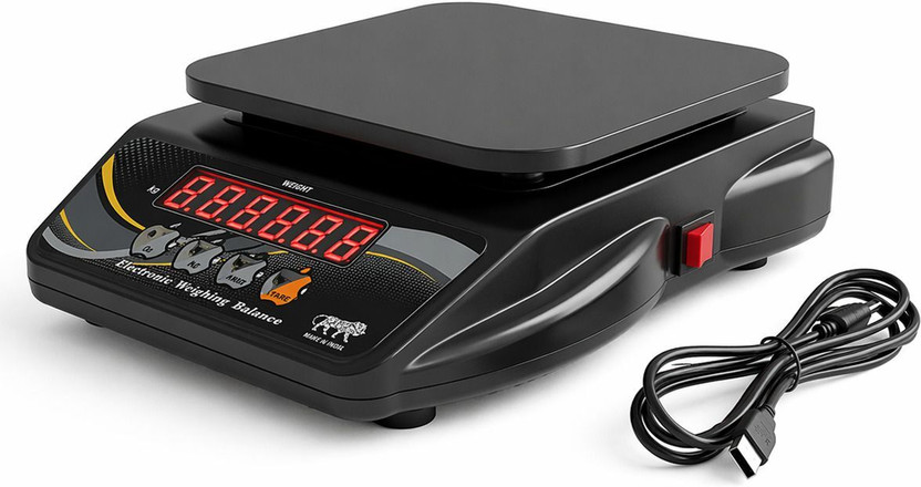 BEBLOOM 10Kg Rechargeable Ultra-Slim Weight Machine - for Home & Kitchen, Shop Weighing Scale(Black)