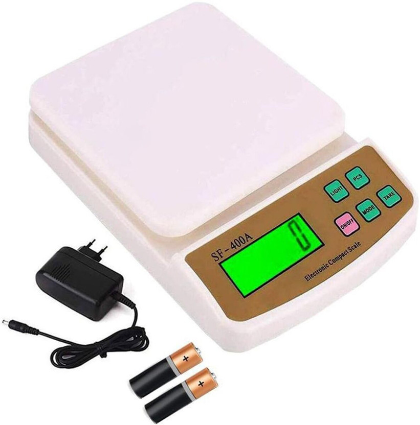laxmi gold Smart Digital Portable Kitchen Weighing Scale SF-400 With Adopter And Battery Weighing Scale(White)