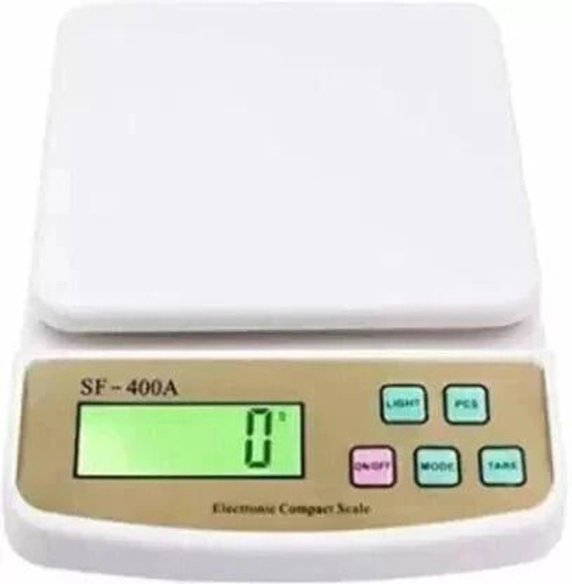 Tenant Electronic Digital 1Gram-10 Kg Weight Scale Lcd Kitchen Weight Scale Machine Measure for measuring fruits,shop,Food,Vegetable,vajan,offer,kata,weight machine Weighing Scale for grocery,kata,taraju,shop,computer kata,tarazu,jewellery,sabzi, Weighing scale (White) (adaptor included) Weighing Sc
