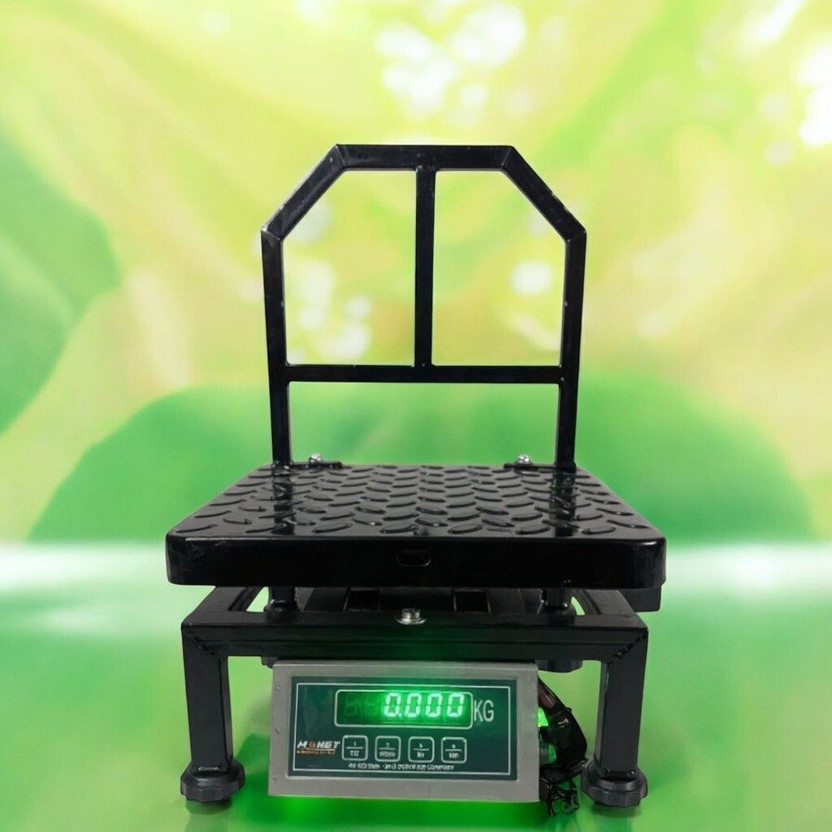 monet 150kg 12*12 inches ; High Precision ; Heavy Duty ; Accurate ; 2 Battery Backup Weighing Scale(Charcoal)