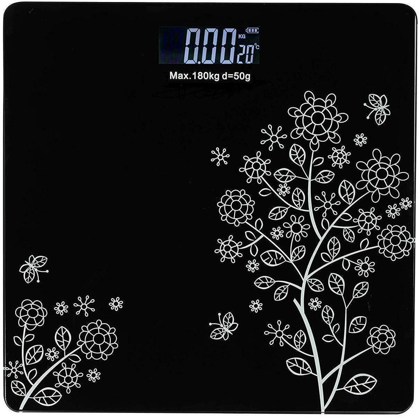 Dwiti Enterprise Digital Body Weight Bathroom Scale, Step-on Technology, Large LCD Display Weighing Scale(Black, White)