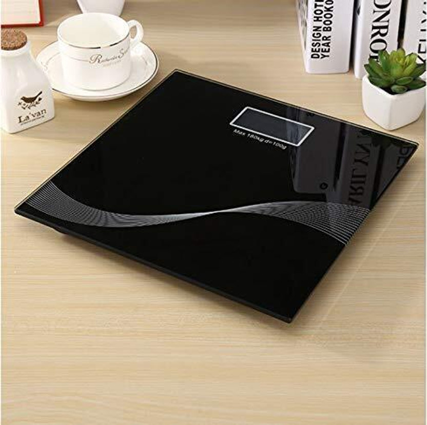 AMOZI Top Weighing Machine for Human Body Weight Electronic Digital Scale Weighing Scale(Black)