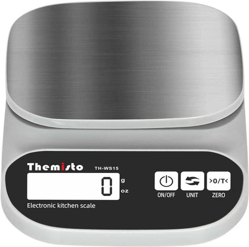 tHemiStO TH-WS15 Stainless Steel (10kg) Kitchen Weighing Scale(Grey)