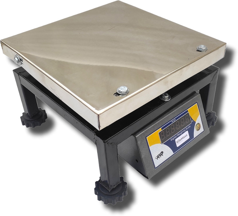 KiloMaxx KM-55, 100Kg With UltraBright Green Display For Shop Industrial Factories Corn Weighing Scale(12*12 inches , Steel)