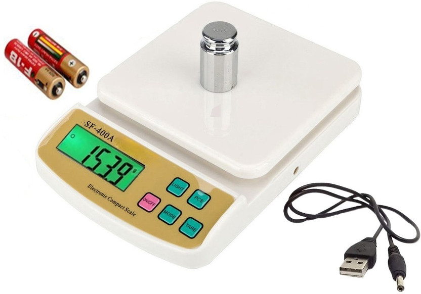 NIVAYO 10kg Counter Kitchen Weighing Machine for Food, Baking & Kitchen Use Tare Weighing Scale(White)