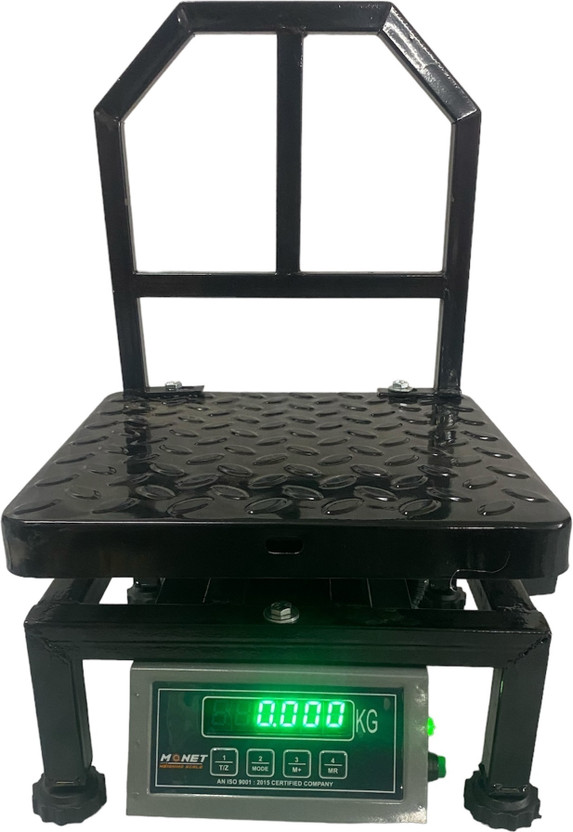 monet international 100 KG MS/IRON 12*12INCH/300*300MM PORTABLEWEIGHING MACHINE Weighing Scale(Black)