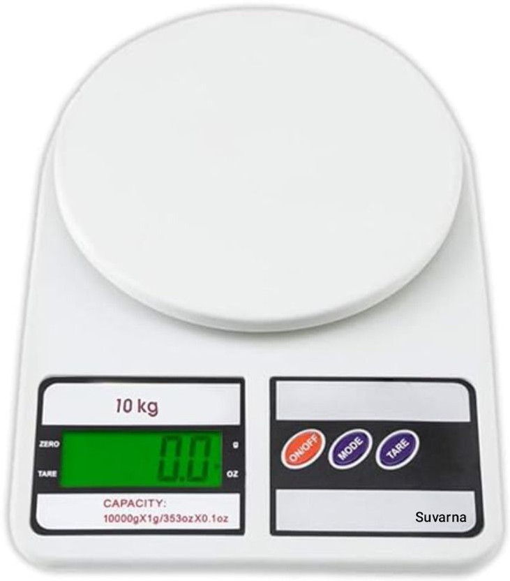 SUVARNA Kitchen Weight Machine 10KG - Jewellery & Food Weighing Scale Weighing Scale(Off White)