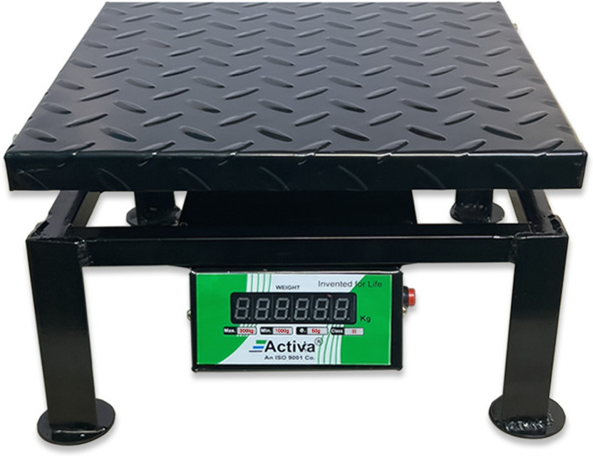 ACTIVA 300kg weight machine for shop|350x350mm size MS|20g accuracy Weighing Scale Weighing Scale(Black)