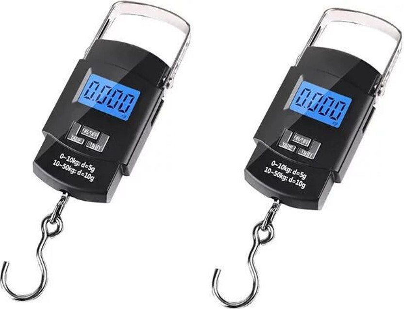 Nubex 50Kg Portable Hanging Luggage Weighing Machine Digital for Weighing Household Items i.e. Waste Newspaper, Disposal ,Gas Cylinder,Weight Scale /209/UNu Weighing Scale(Black)
