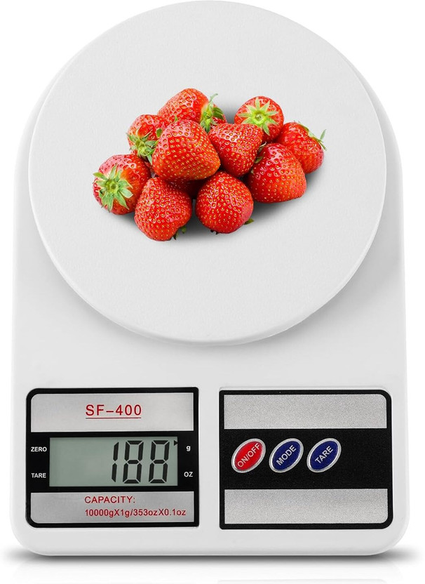 PERIZONE Digital Food Scale For Kitchen SF-400 With LCD Display, Scale for Home Weighing Scale(White)