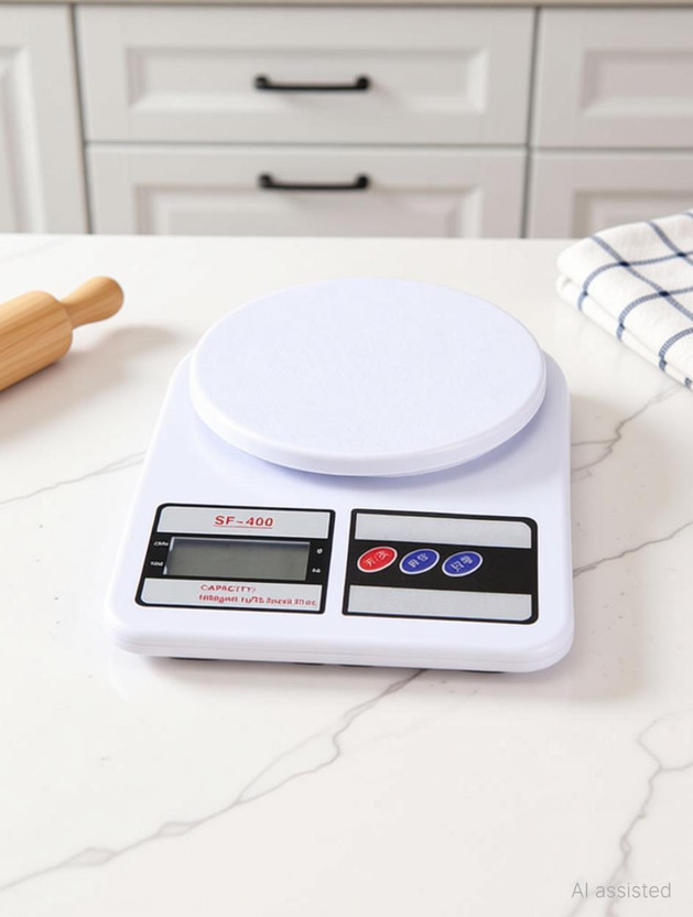 epikart Kitchen Multipurpose Portable Digital Weighing Scale, LCD Display, White 10kg Digital Kitchen Timer