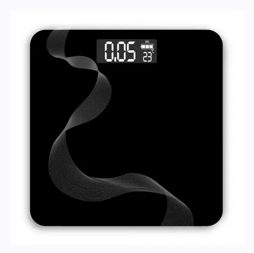 ZEREVITHA Digital Bathroom Weighing Scale with LCD Display & Tempered Glass Body Weighing Scale(Black)