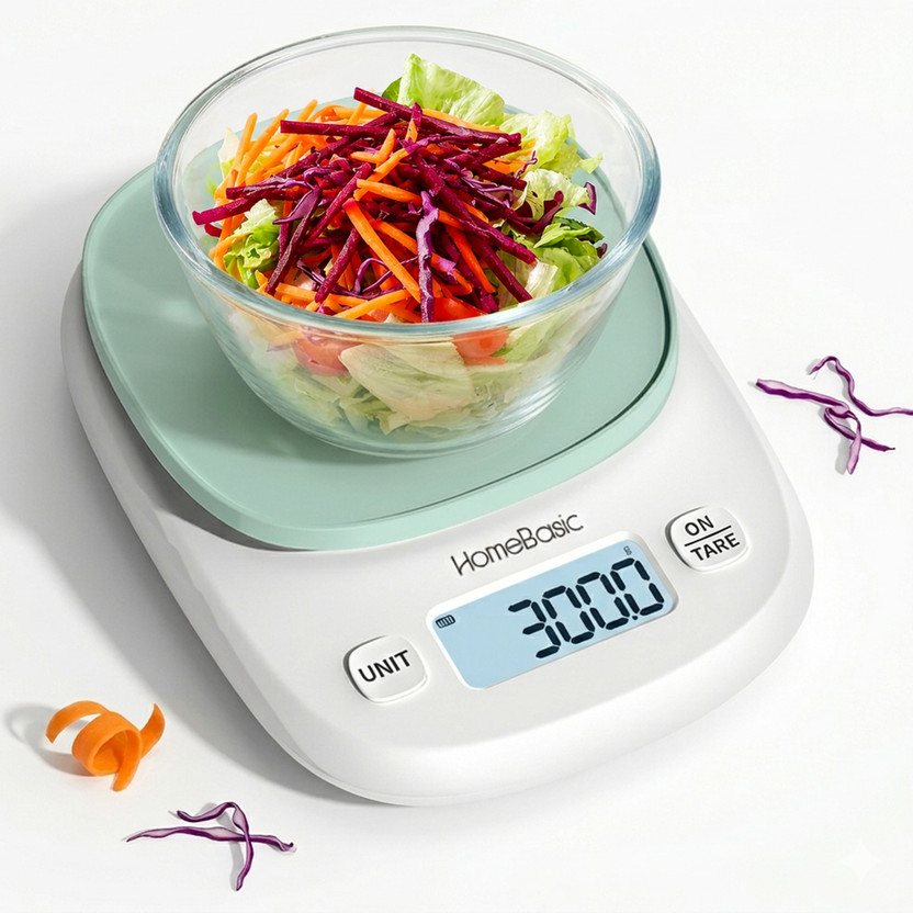 HOMEBASIC HOMEBASIC KS200 Portable Kitchen Scale, 5kg Capacity, LCD Touch, Tare Function Weighing Scale(Green) - Flipkart Deal