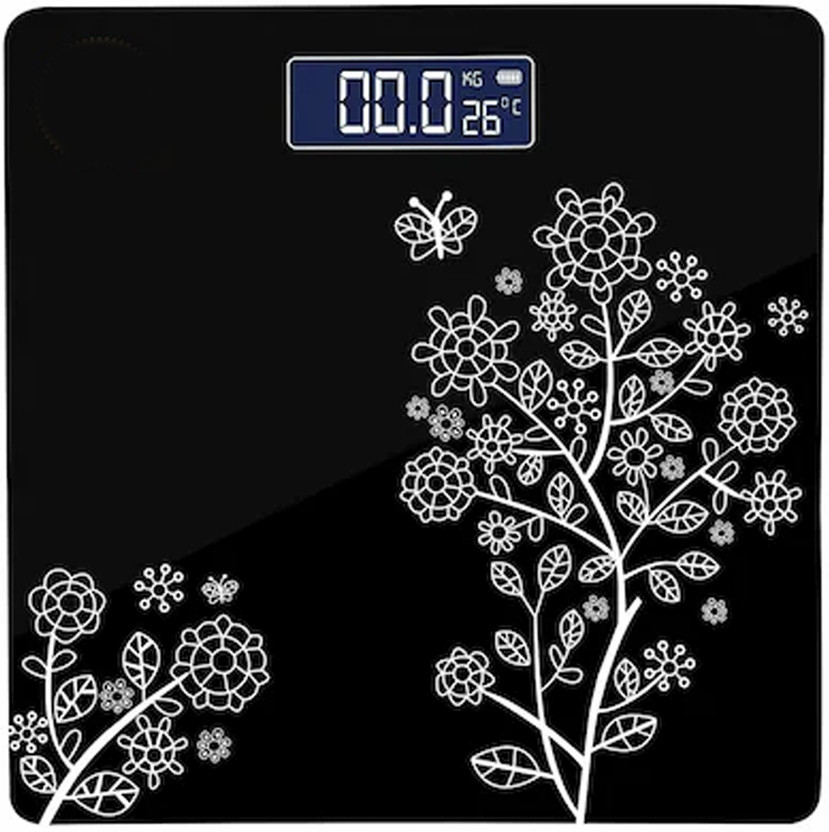 BathroomScale Glass Top Digital High Precision Digital Body Fat Scale Weighing Scale(Black)