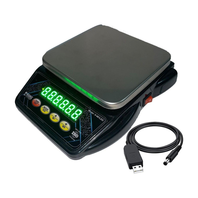 NIBBIN 10Kg Weighing Machine with Steel Top & USB Cable for Home, Kitchen Chargeable Balance Scale(Scale)