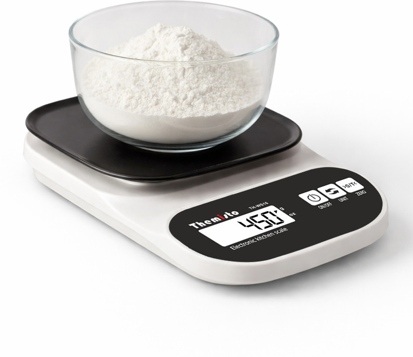 tHemiStO TH-WS16 Kitchen Scale | 10 kg | Backlight Display | Weighing Scale(Black, White)